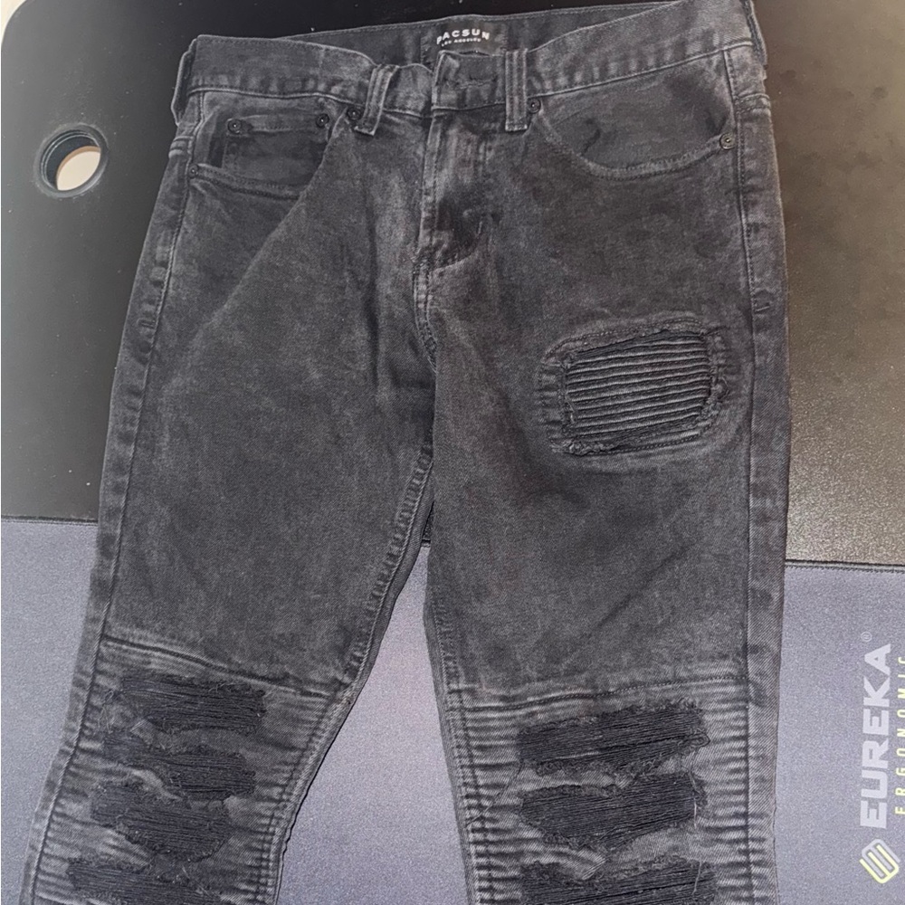 Men Black Stacked Skinny Jeans